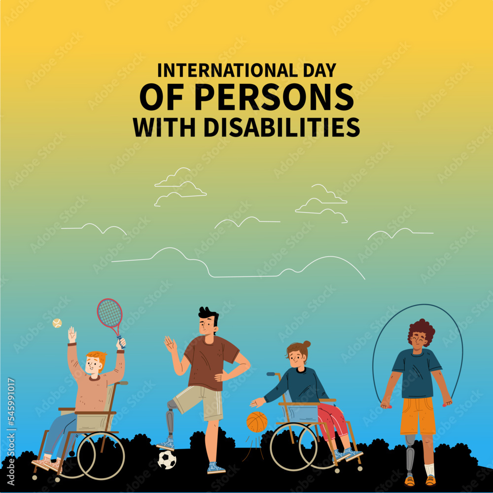 International Day of Persons with Disabilities (IDPD) is celebrated every year on 3 December. to raise awareness of the situation of disabled persons in all aspects of life vector illustration. International Day of Persons with Disabilities (IDPD) is celebrated every year on 3 December. to raise awareness of the situation of disabled persons in all aspects of life vector illustration.