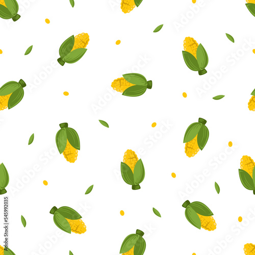 fresh corn with ornament seamless pattern healthy food element