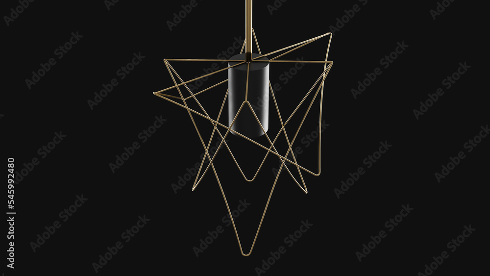 3d rendering modern unique decorative hanging lamp isolated background