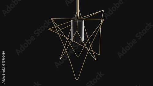 3d rendering modern unique decorative hanging lamp isolated background