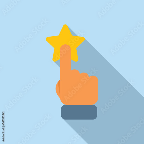 Click star button icon flat vector. Customer review. User support