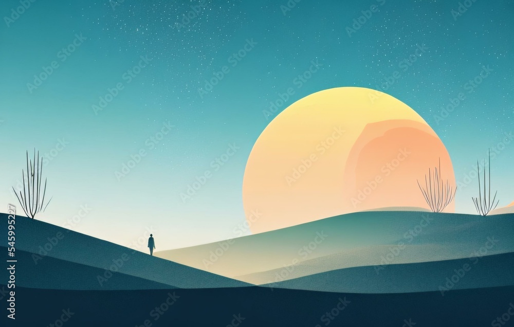 Obraz premium silhouette of landscape illustration
