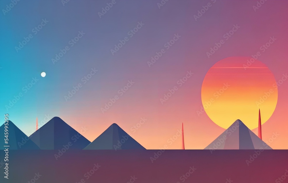 silhouette of landscape illustration