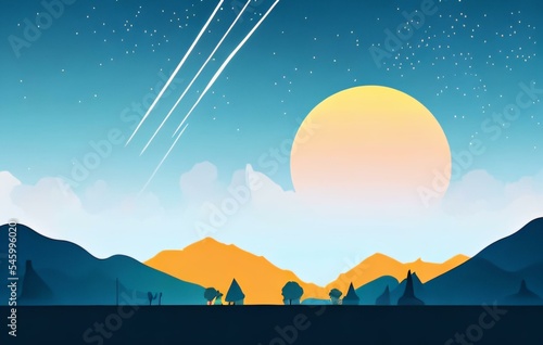 silhouette of landscape illustration