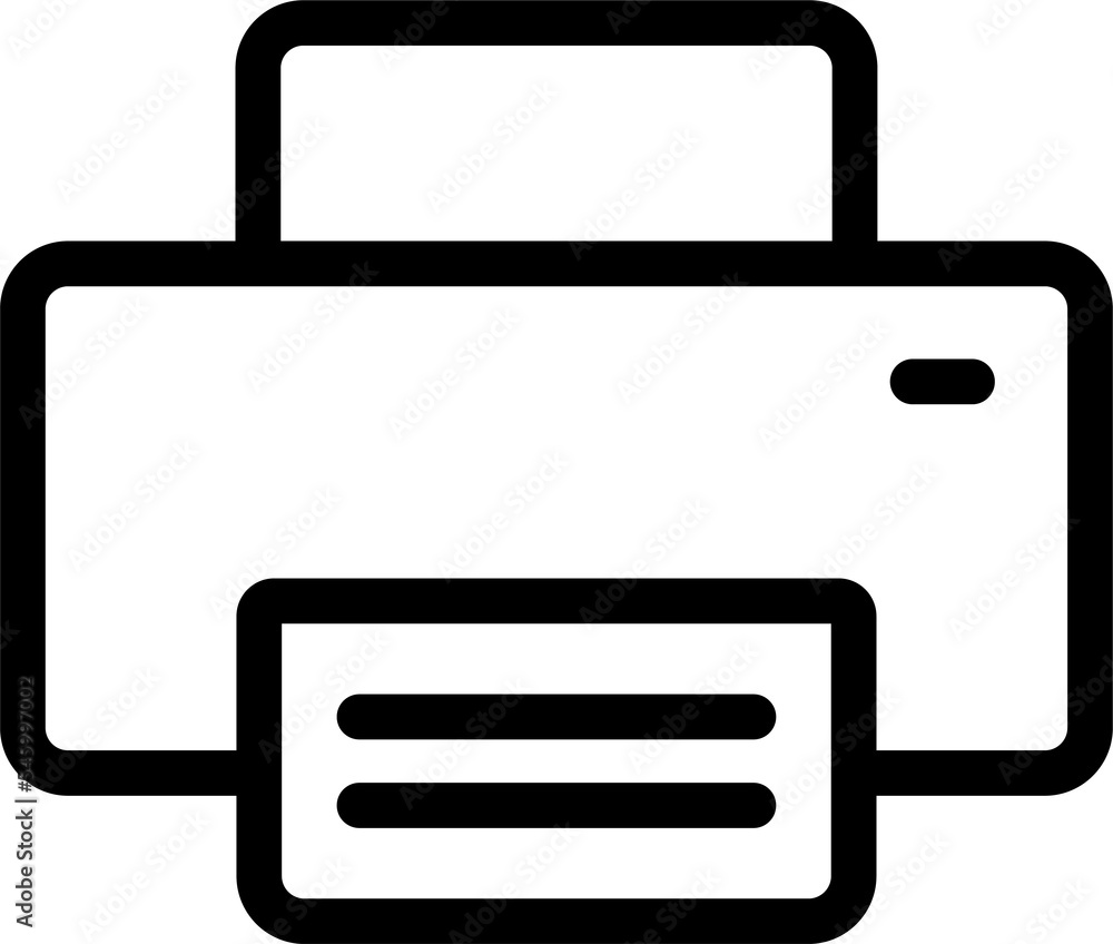 Printer icon. Print symbol in png. Printout sign in line. Printer