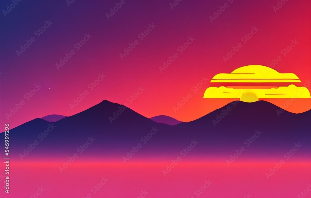 Obraz premium landscape silhouette illustration