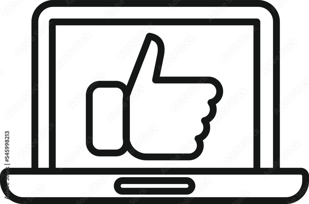 Online like icon outline vector. Star review. Client service Online like icon outline vector. Star review. Client service