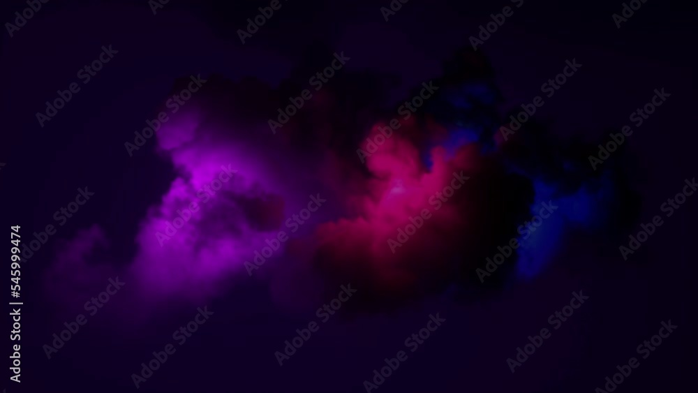 3d animation. Flashing neon light changes inside the tremendous stormy cumulus cloud. Mystical night sky 3d animation. Flashing neon light changes inside the tremendous stormy cumulus cloud. Mystical night sky