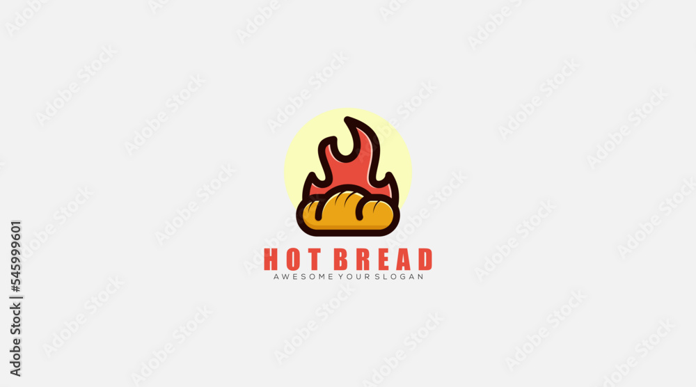 Hot Bread logo for bakery vector logo design template Hot Bread logo for bakery vector logo design template