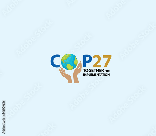 COP 27- Egypt, International climate change summit concept background. vector illustrations photo