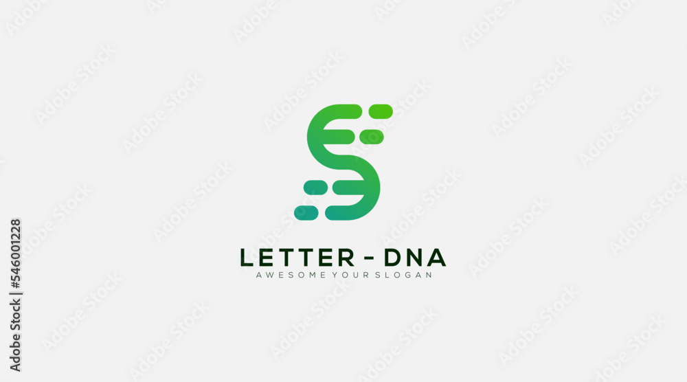 Letter S with DNA symbol logo design vector Letter S with DNA symbol logo design vector