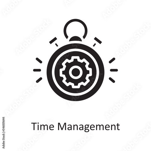 Time Management Vector Solid Icon Design illustration. Cloud Computing Symbol on White background EPS 10 File