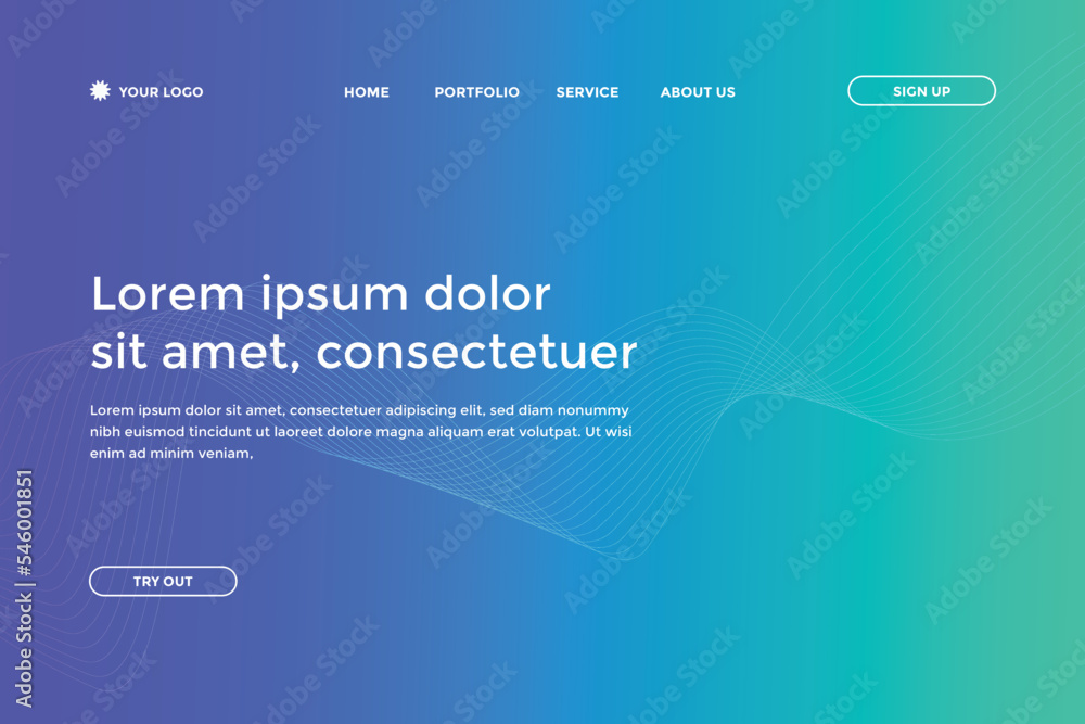 Abstract landing page with colorful wavy lines. Abstract gradient landing page design
Abstract landing page with colorful wavy lines. Abstract gradient landing page design
