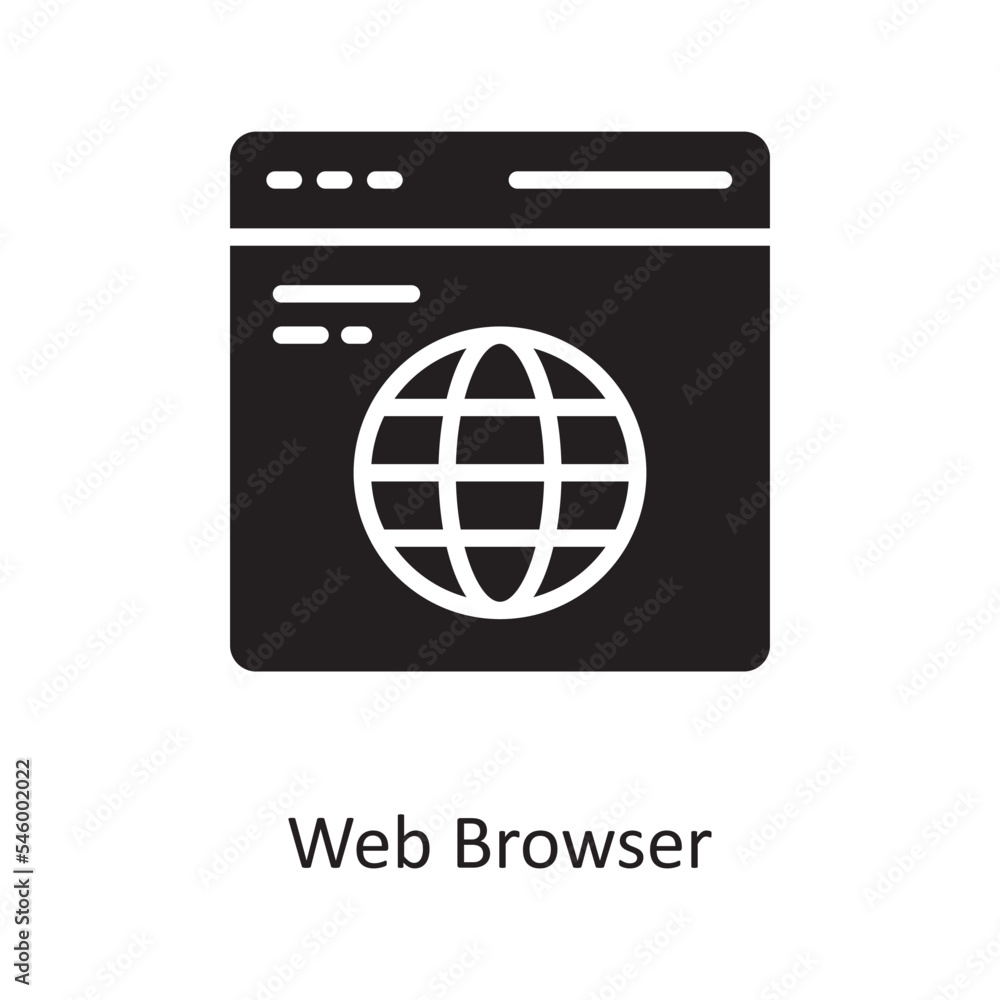 Web Browser Vector Solid Icon Design illustration. Cloud Computing Symbol on White background EPS 10 File Web Browser Vector Solid Icon Design illustration. Cloud Computing Symbol on White background EPS 10 File