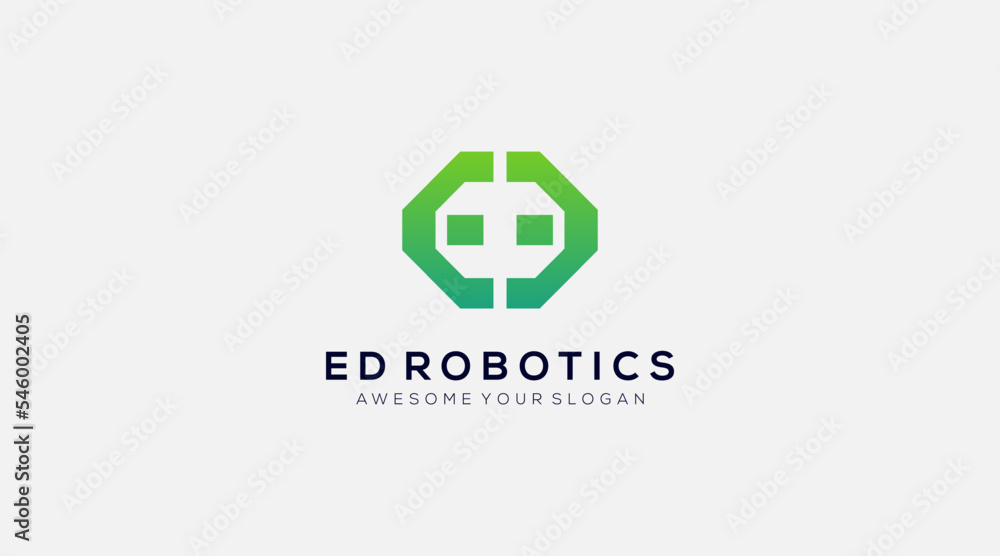 Initial letter ED robotics logo template vector illustration Initial letter ED robotics logo template vector illustration