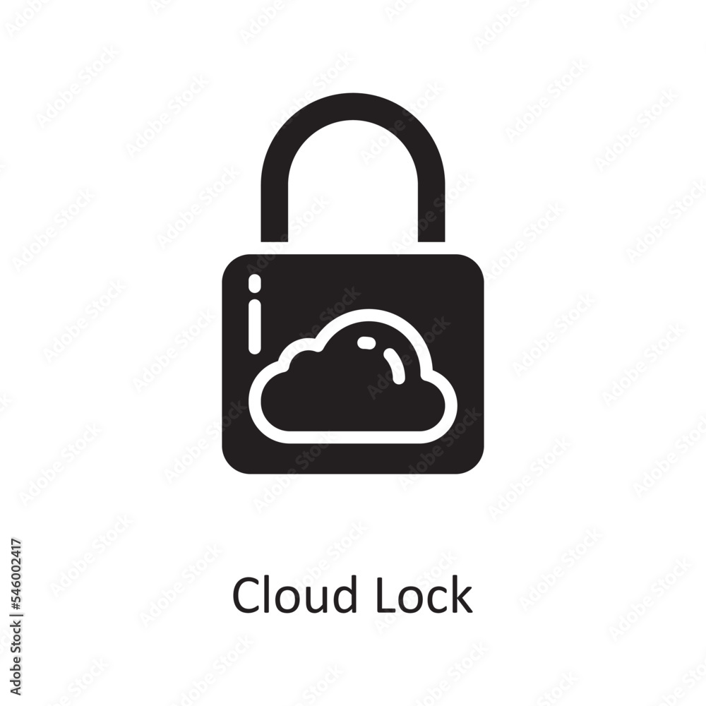 Cloud Lock Vector Solid Icon Design illustration. Cloud Computing Symbol on White background EPS 10 File Cloud Lock Vector Solid Icon Design illustration. Cloud Computing Symbol on White background EPS 10 File