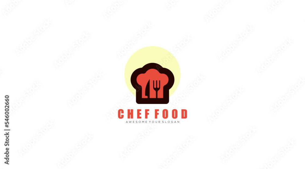 Chef food logo design template vector Chef food logo design template vector