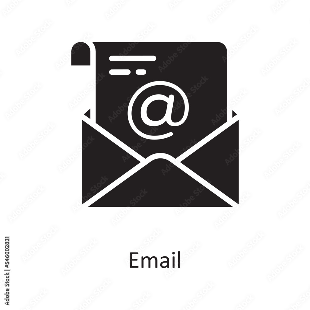 Email Vector Solid Icon Design illustration. Cloud Computing Symbol on White background EPS 10 File Email Vector Solid Icon Design illustration. Cloud Computing Symbol on White background EPS 10 File