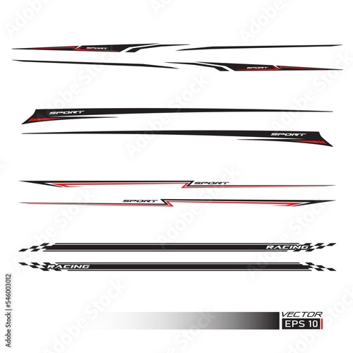 Side car body vector stripes decal. Vehicle vector Decal Stripes for the both parts