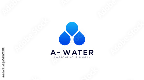 Initial letter A water Logo Template vector illustration