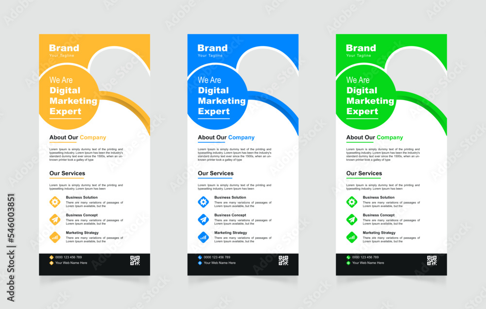 Creative marketing agency rack card or dl flyer template Creative marketing agency rack card or dl flyer template