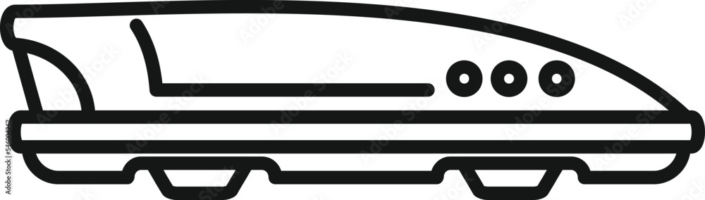 Car vacation box icon outline vector. Roof luggage. Travel cargo Car vacation box icon outline vector. Roof luggage. Travel cargo