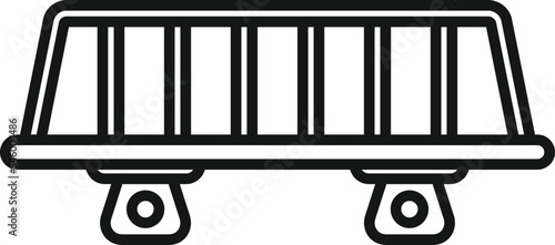 Car roof rack icon outline vector. Box trunk. Travel cargo