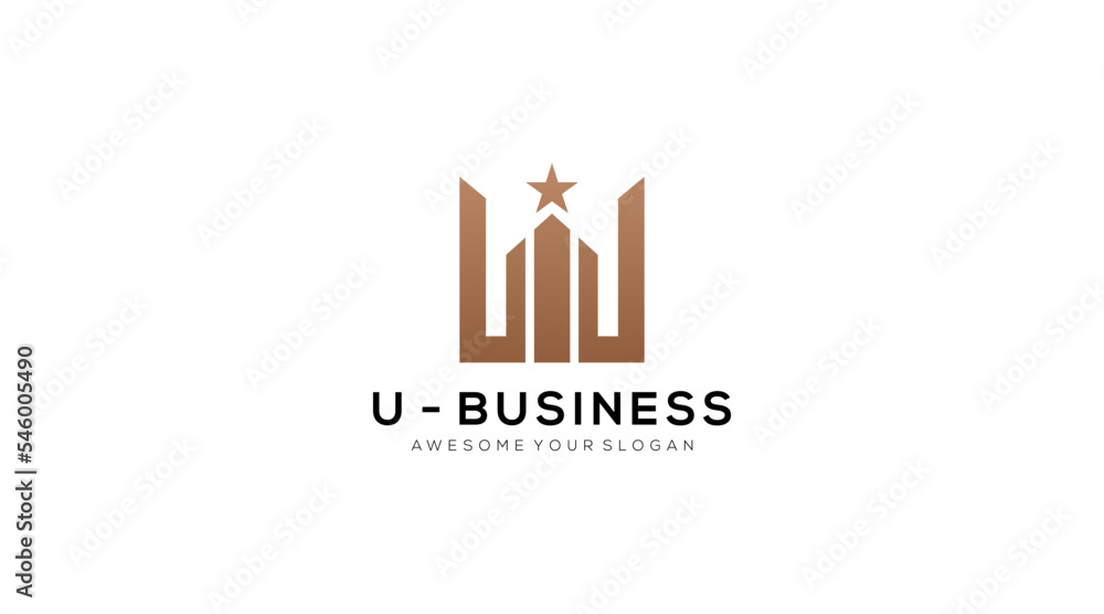 Letter U Real Estate Logo Template With Business Letter U Real Estate Logo Template With Business