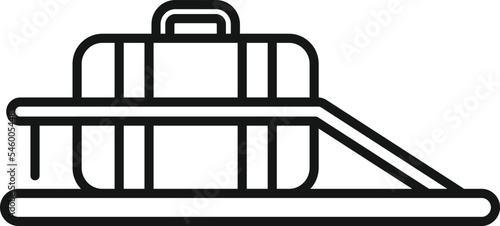 Roof bag rack icon outline vector. Car trunk. Carrier trip