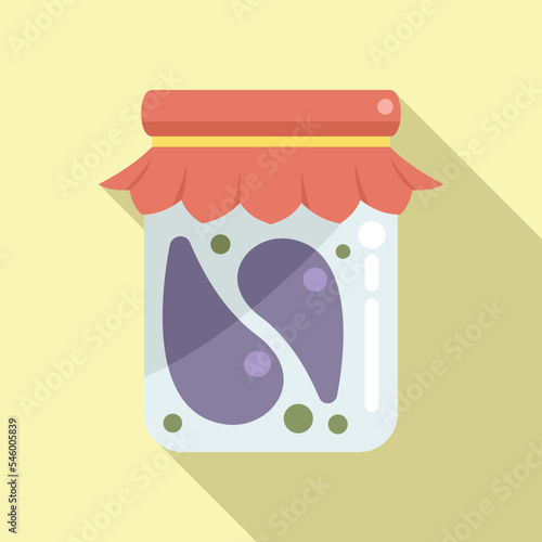 Vegetable jar icon flat vector. Pickle food. Eating product