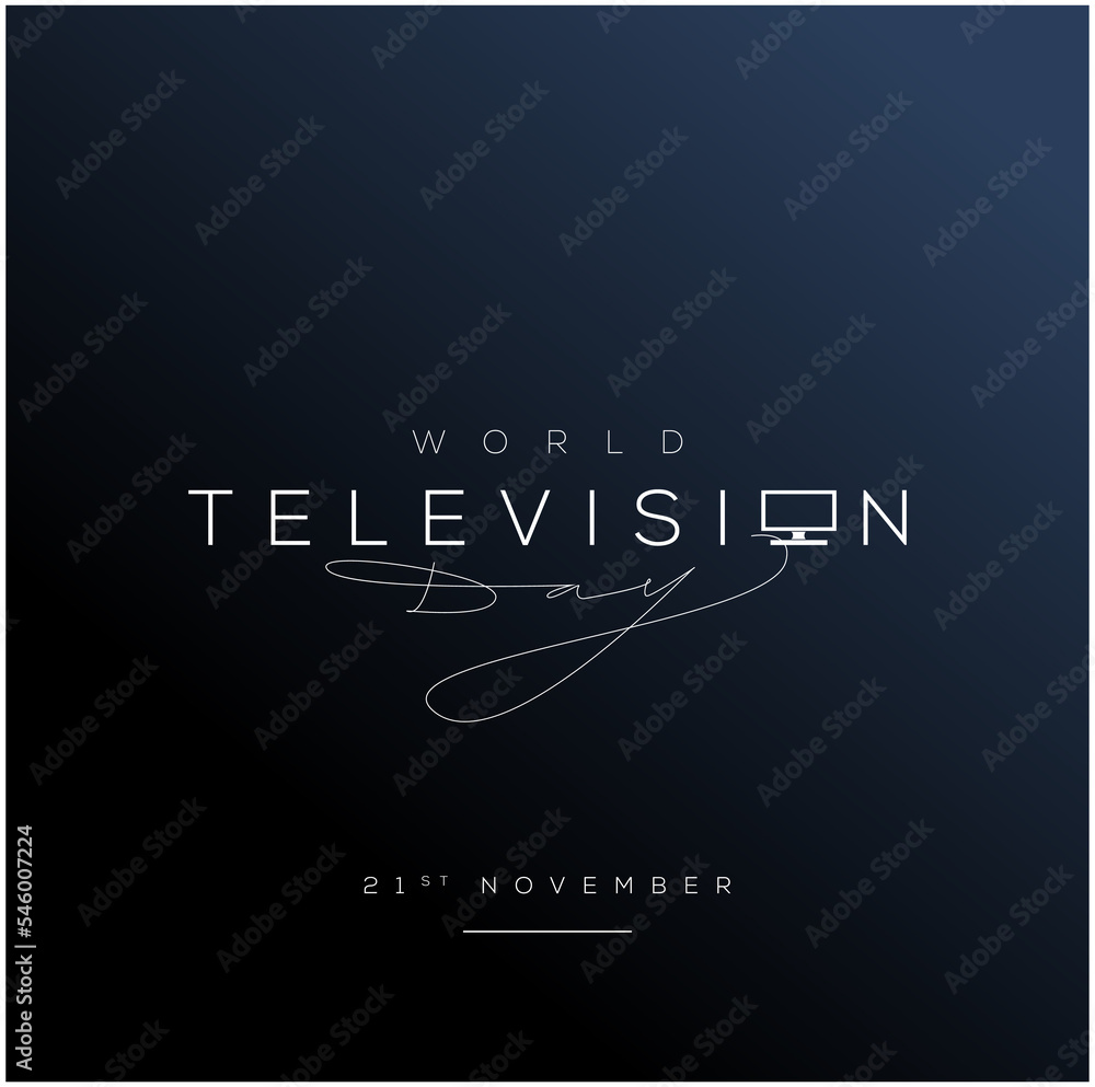 Fototapeta premium International television day typography with a TV icon.