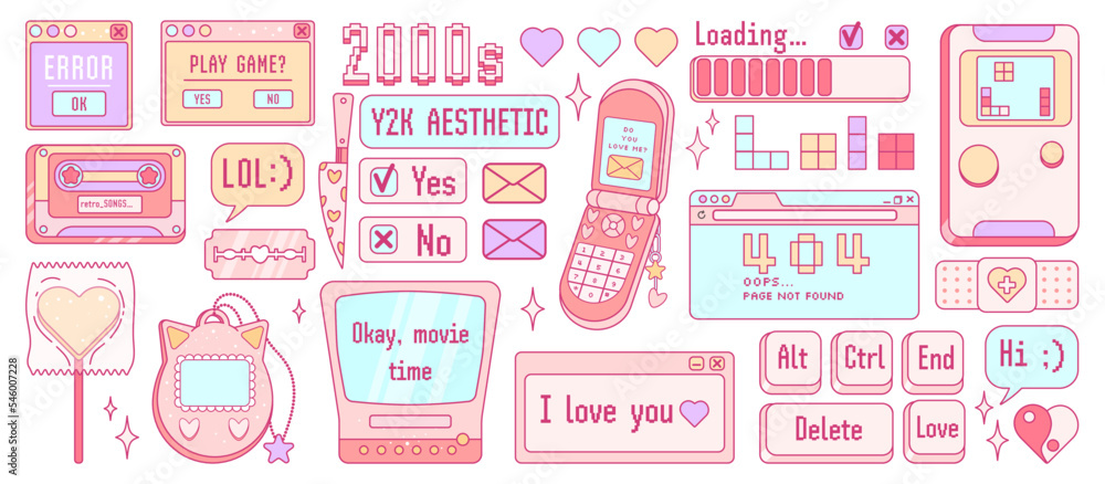 Retro Stickers Pack Elements