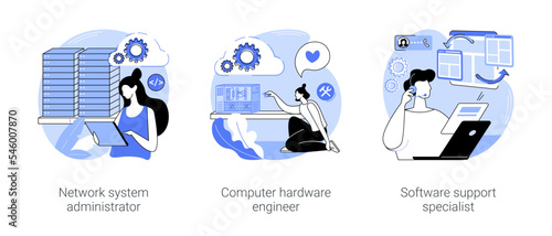 Network maintenance and administration isolated cartoon vector illustrations se