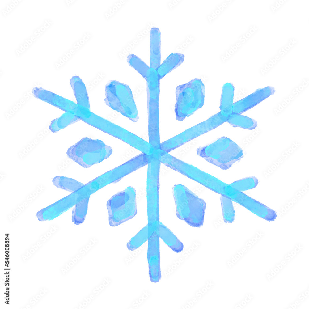 Snowflake Illustration - Handdrawn Crystal Ornament Snowflake Illustration - Handdrawn Crystal Ornament