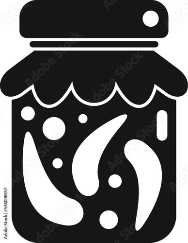 Canned pepper icon simple vector. Pickle food. Glass jar