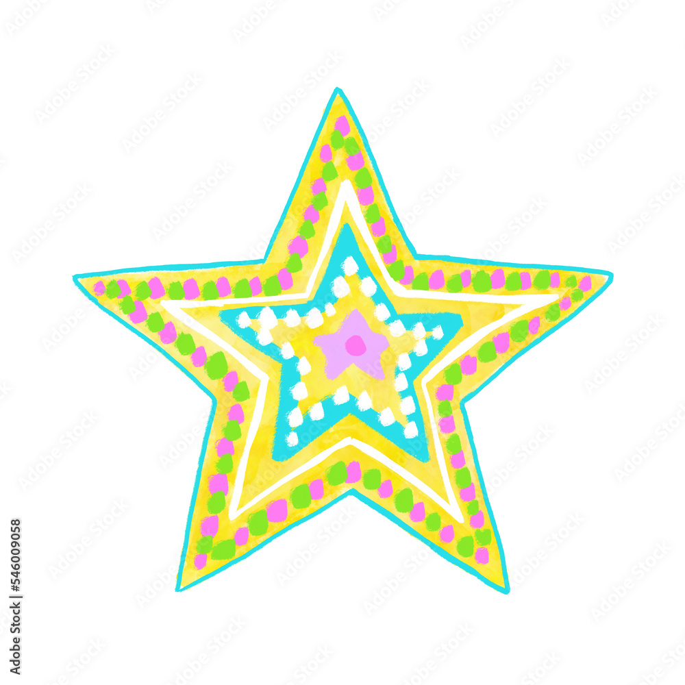Fototapeta premium Star Illustration - Handdrawn Symbol