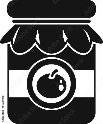 Canned cherry icon simple vector. Pickle food. Can product