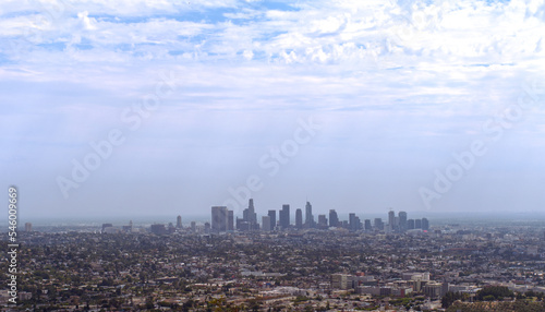Skyline of Los Angeles seen from the Griffith Observatory. photo