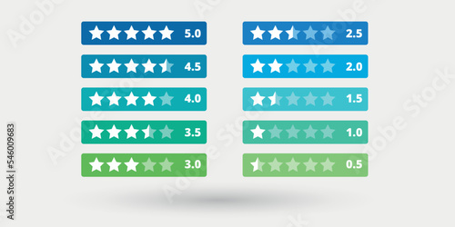 Modern star rating collection concept