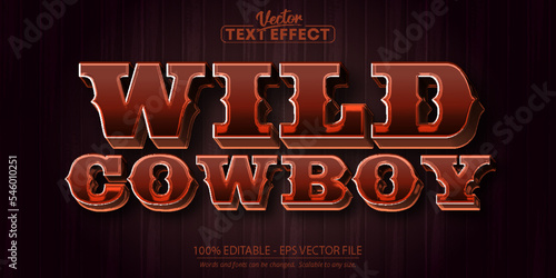 Western text effect, editable vintage text style