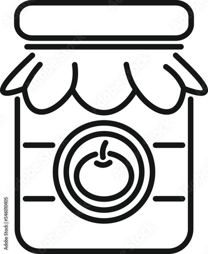 Canned cherry icon outline vector. Pickle food. Can product
