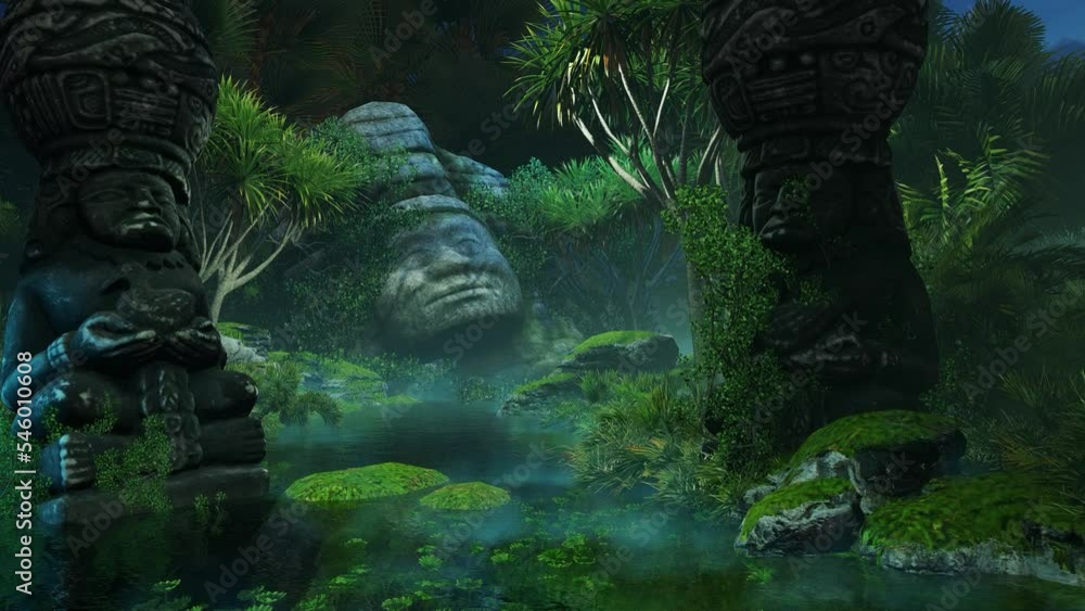 Stone statues and ruins of an ancient civilization Stone statues and ruins of an ancient civilization