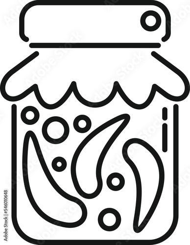 Canned pepper icon outline vector. Pickle food. Glass jar