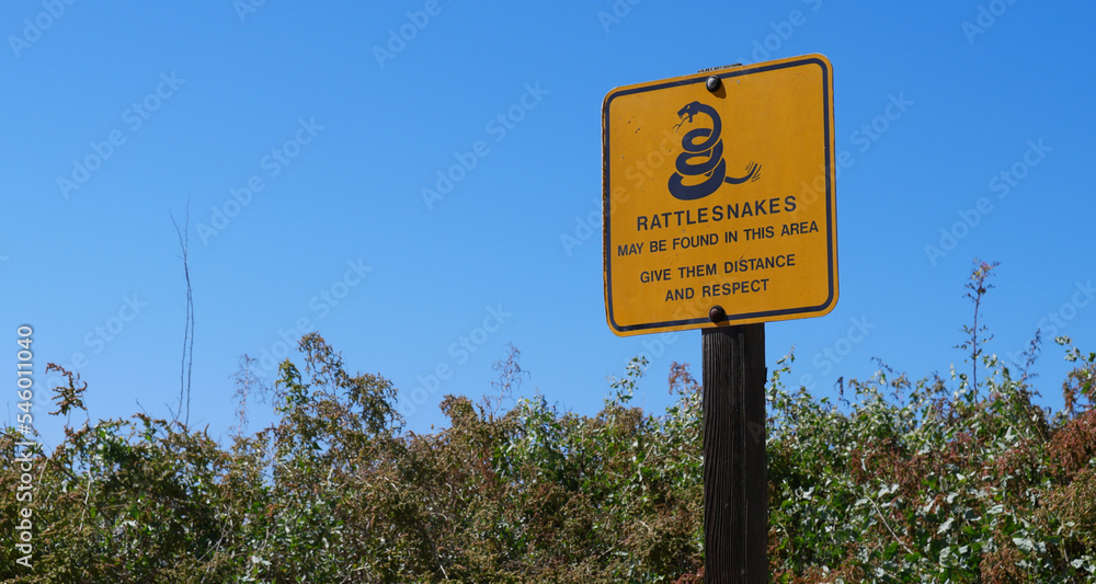 Rattlesnake Warning Sign in Southern California