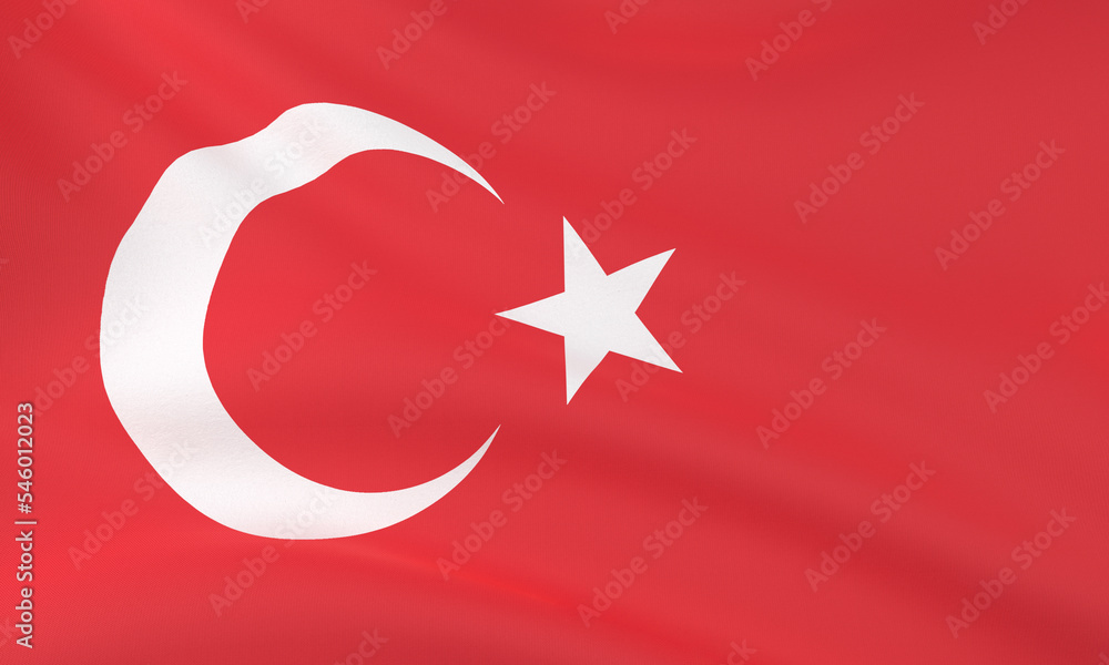 Turkish flag in the wind