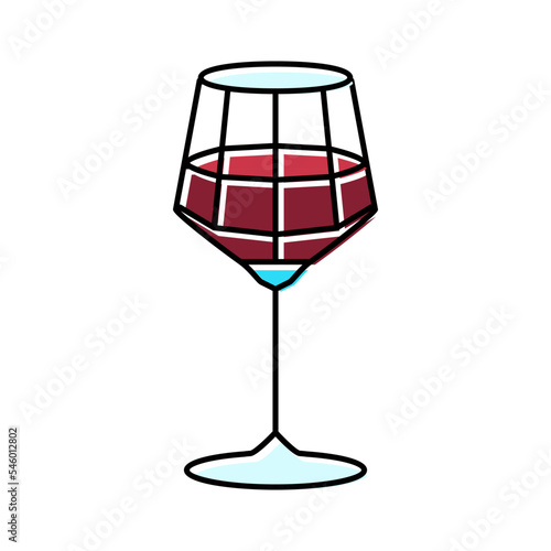 merlot wine glass color icon vector illustration