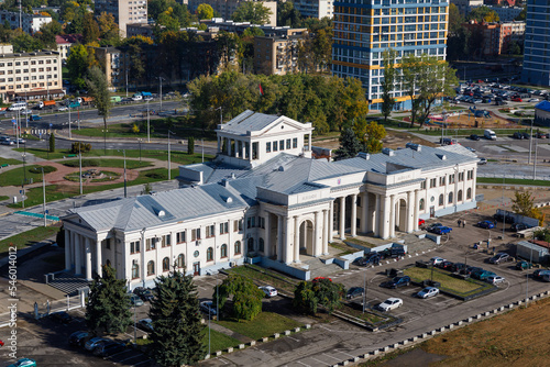 The historical building of the old Minsk airport, which will soon be turned into a museum, view from drone © castenoid