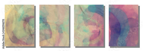 Abstract water color brush background. Set background. © Threecorint