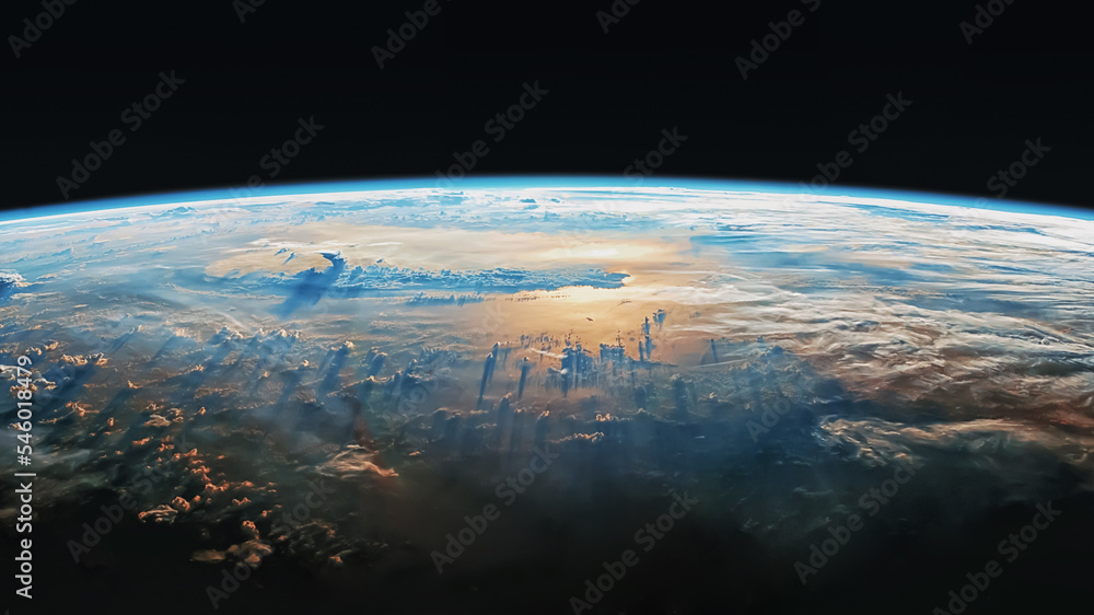 The Earth viewed from the orbit - Element of this image from Nasa Public Domain - obrazy, fototapety, plakaty 