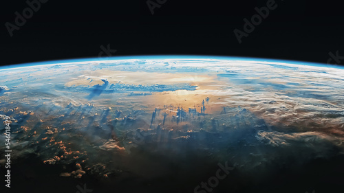 Fotografia, Obraz The Earth viewed from the orbit - Element of this image from Nasa Public Domain